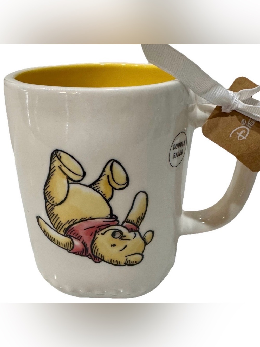 RAE DUN DISNEY YELOW COFFEE MUG โOH BOTHERโ w/WINNIE THE POOH NEW